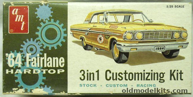 AMT 1/25 1964 Ford Fairlane 2 Door Hardtop 3 in 1 - Stock / Custom / Racing, 5164-150 plastic model kit